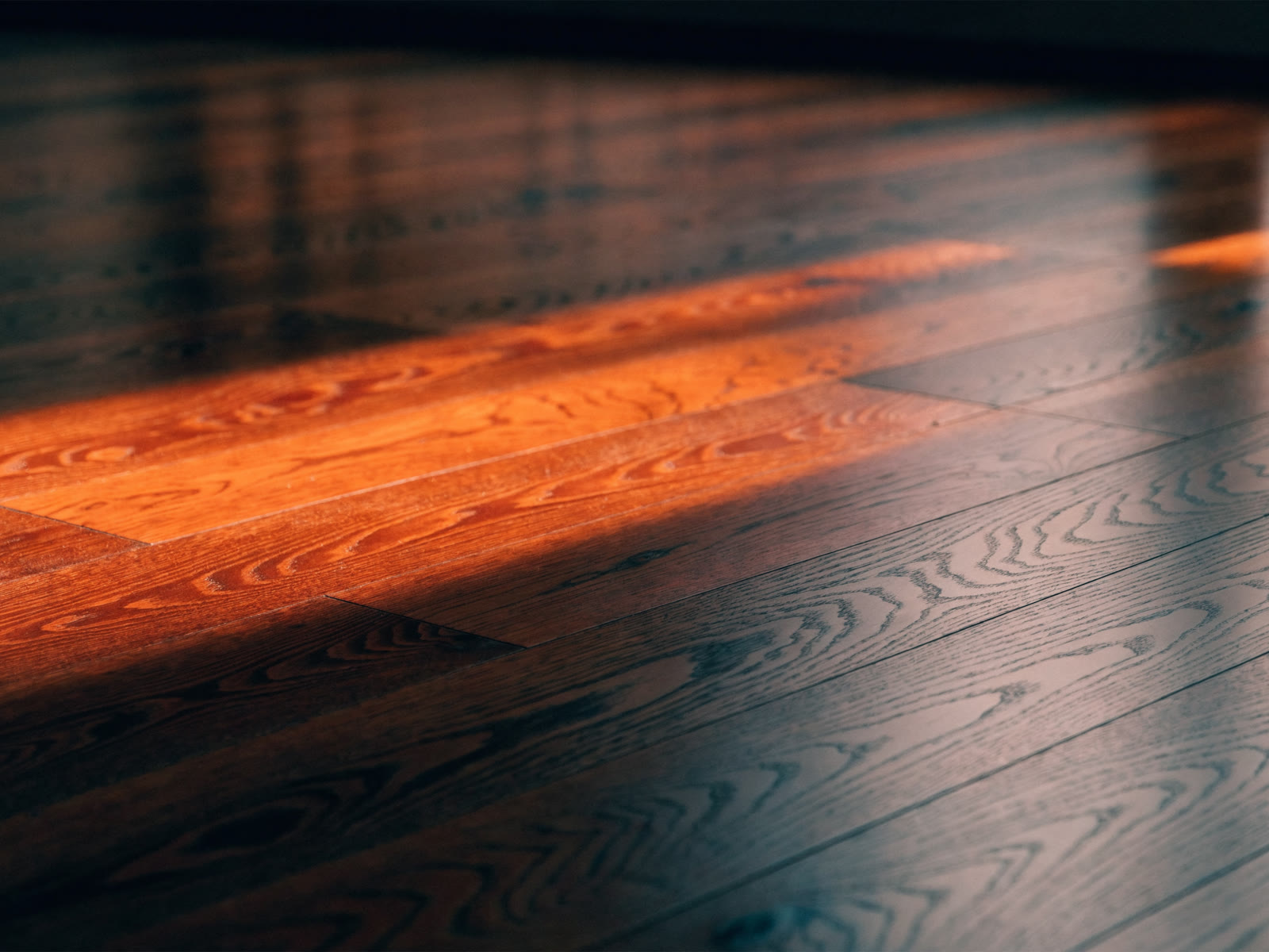 Brazilian cherry hardwood flooring glowing deep reddish-brown
